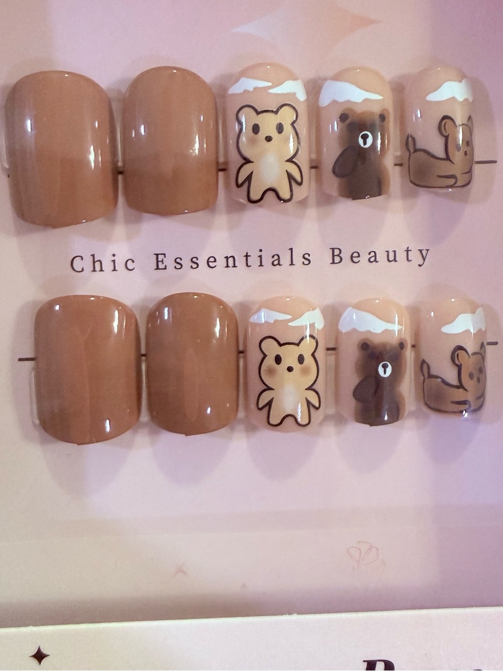 Brown Bear Press-On Nail Set